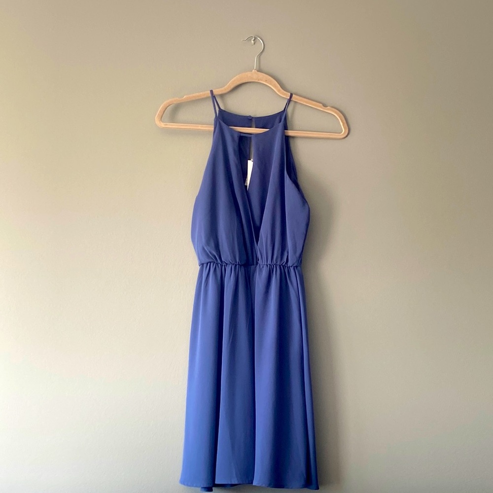 Lush Woman’s Blue Cinched Waist Dress
